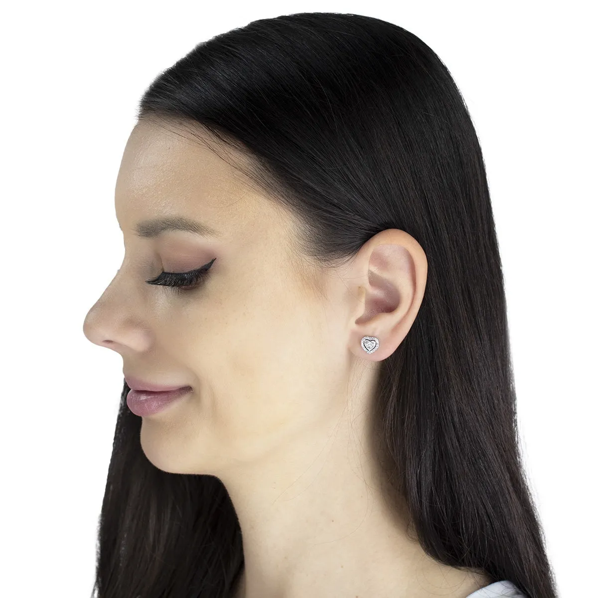 Kolczyki damskie ŚLUB serduszka SZTYFTY