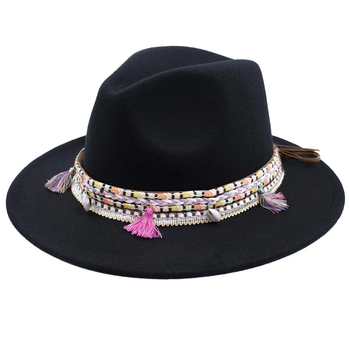 KAPELUSZ PANAMA damski filcowy boho chwost FILC