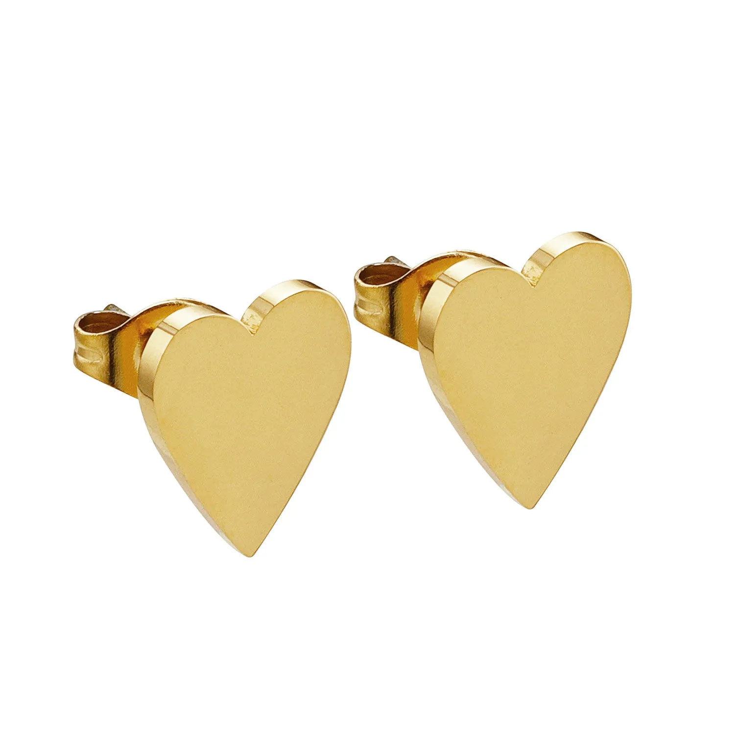KOLCZYKI serca STAL SZLACHETNA POZŁACANA