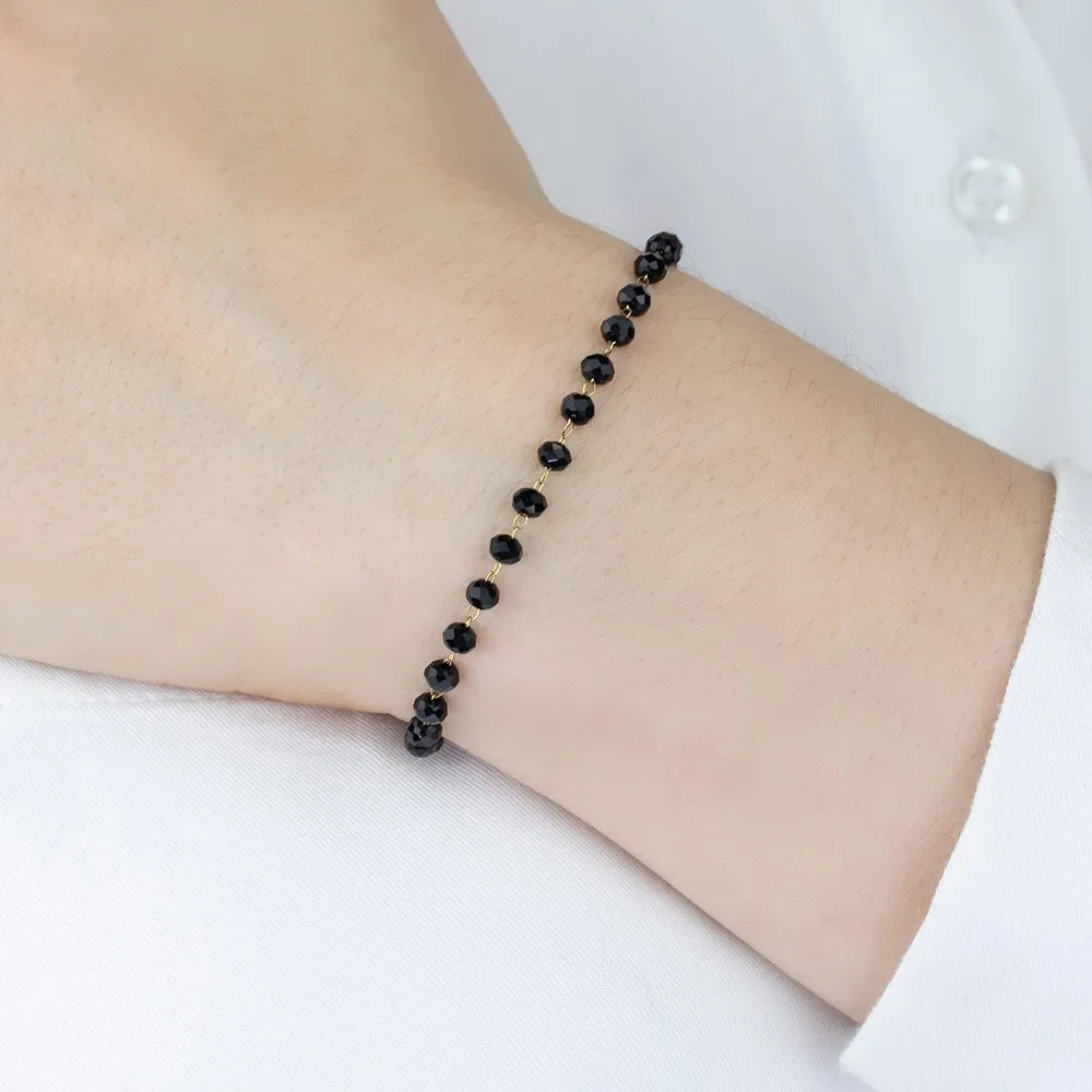 BRANSOLETKA koraliki STAL SZLACHETNA POZŁACANA