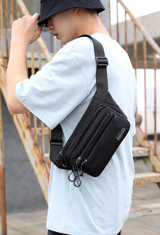 Torebka saszetka BIODRÓWKA NERKA męska POJEMNA SOLID PREMIUM