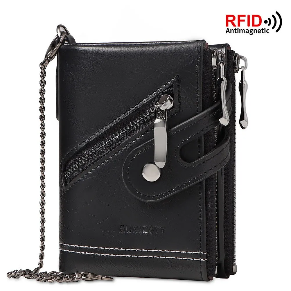 Alessio PORTFEL MĘSKI Block Kart RFID ŁAŃCUCH Pudełko PREZENTOWE