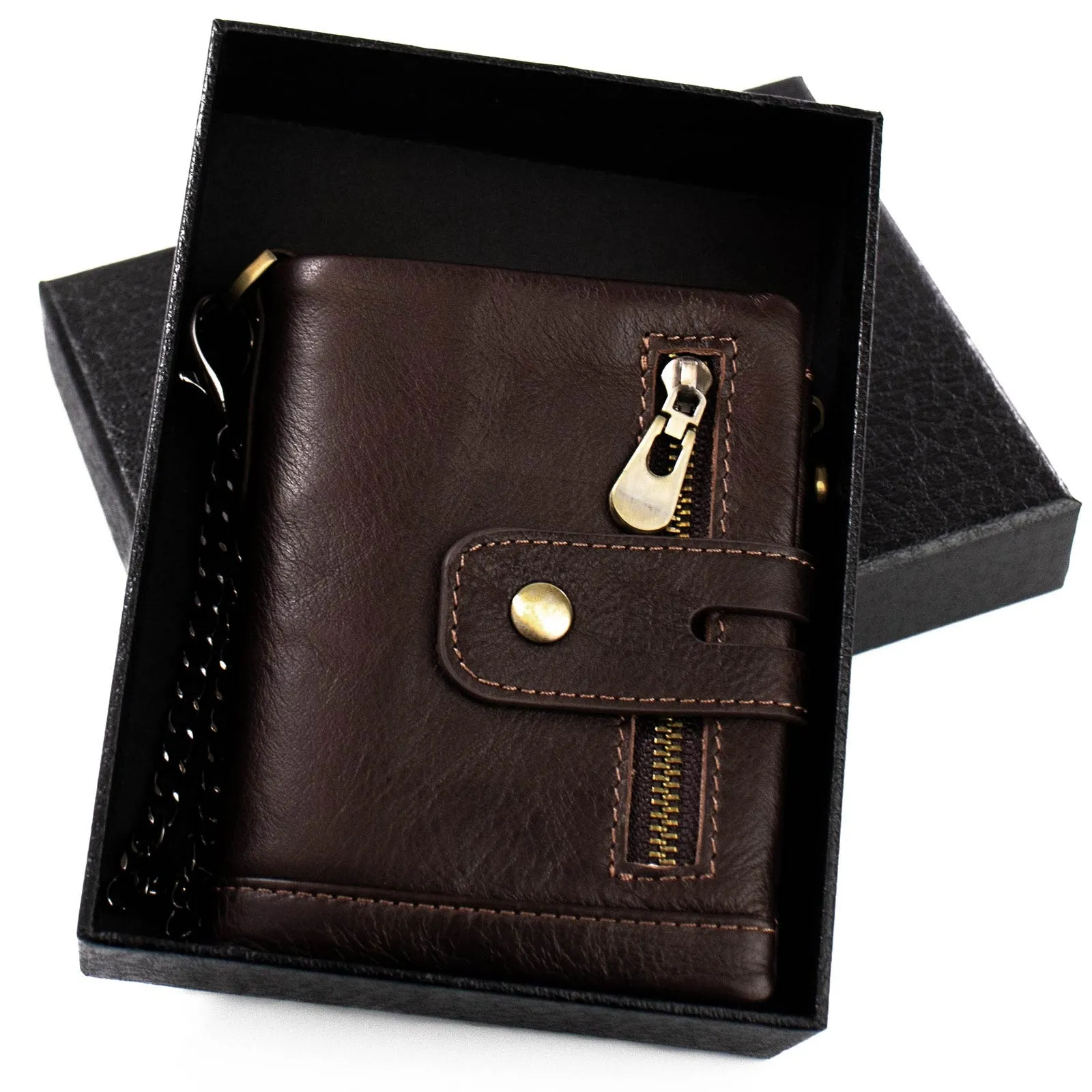 Alessio PORTFEL MĘSKI SKÓRA NATURALNA Block Kart RFID Pudełko PREZENTOWE