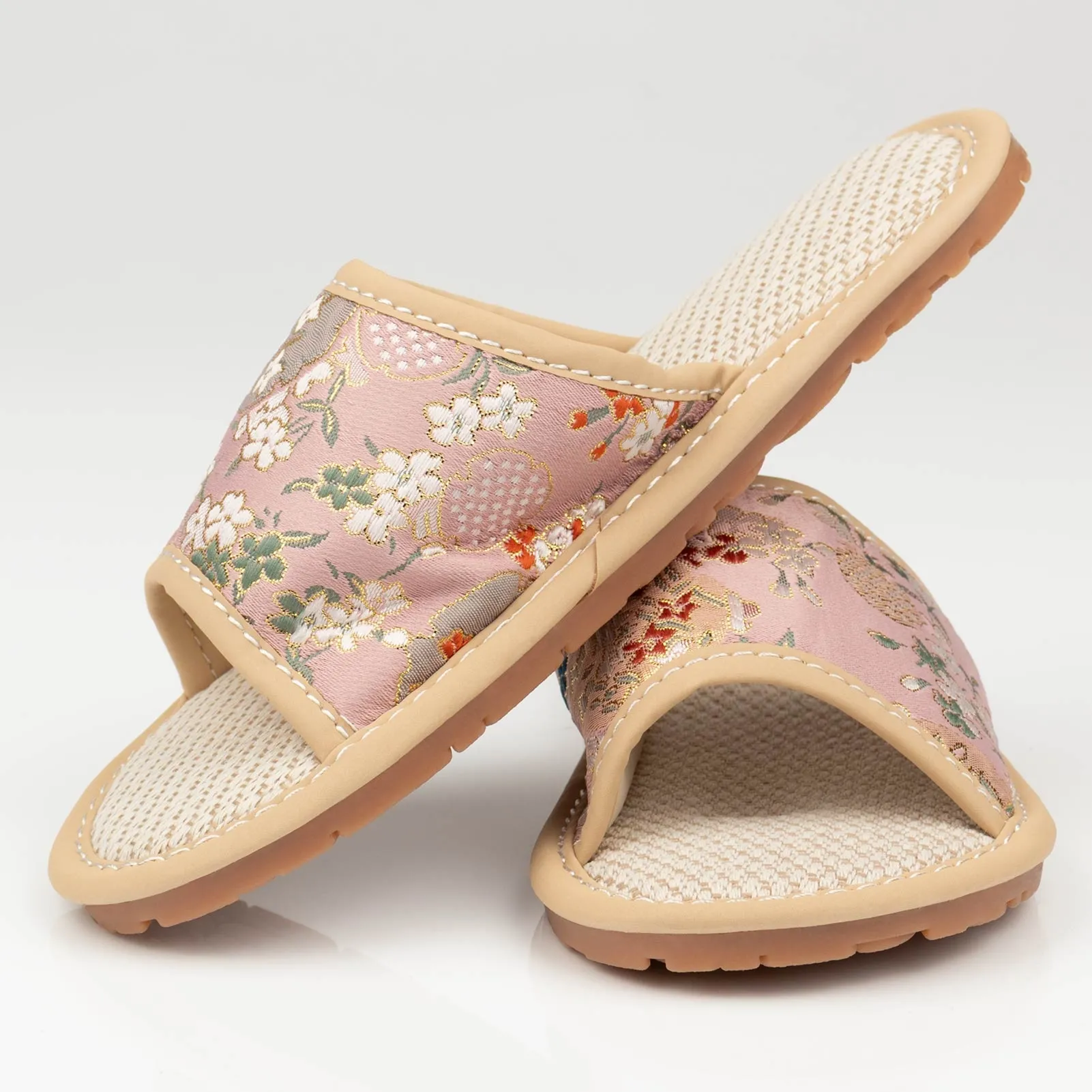 KAPCIE damskie Alessio domowe KWIATY Lekkie Miękkie FOLK r. 38-39