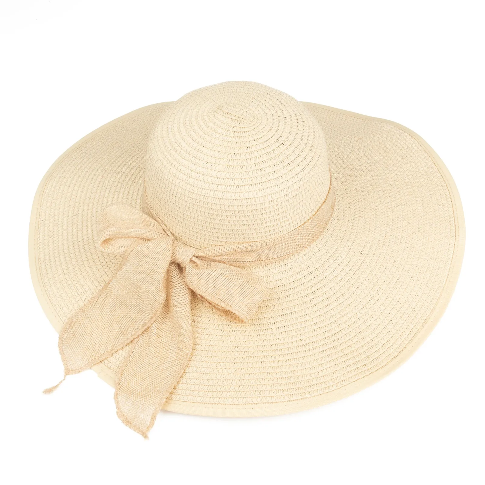 KAPELUSZ plażowy Alessio DAMSKI SŁOMKOWY kokarda letni SŁOMIANY DUŻE RONDO