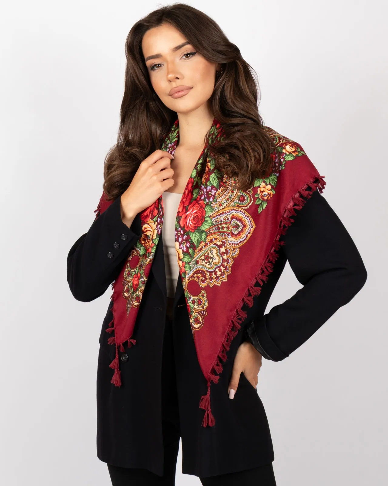 CHUSTA Ludowa Alessio GÓRALSKA Folk KWIATY DUŻA