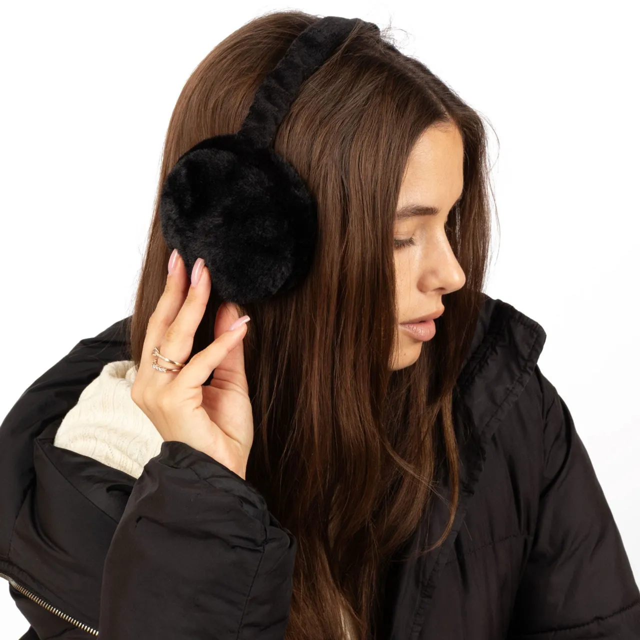 NAUSZNIKI ZIMOWE Alessio OCIEPLANE pluszowe CIEPŁE FUTERKO SŁUCHAWKI