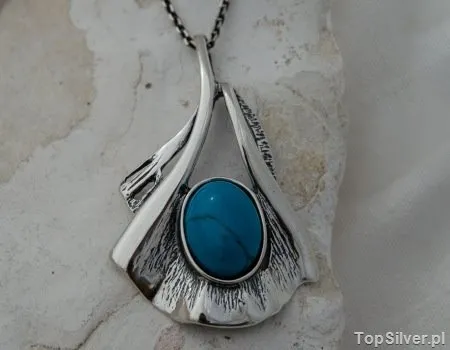 CAPOLINEA - srebrny wisiorek z turkusem