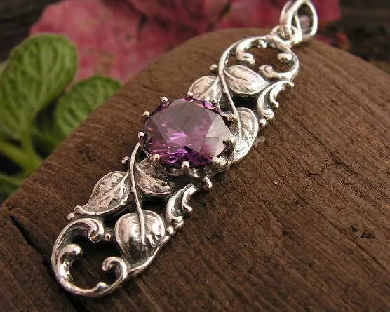 MAREMM - srebrny wisiorek z ametystem
