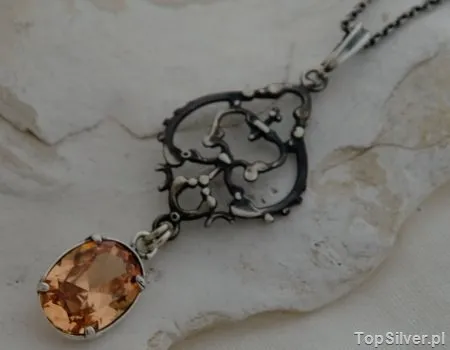 ALOSIA - srebrny wisiorek z topazem złocistym