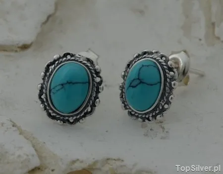NEBBIA - srebrne kolczyki z turkusami