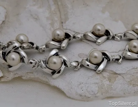 MEDINA - srebrna bransoletka z perłami