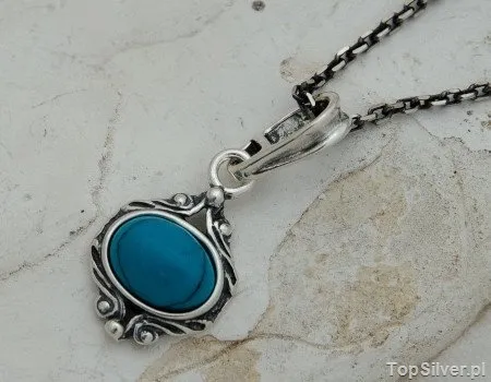 ALLBLUE - srebrny wisiorek z turkusem