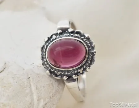 EMESTA - srebrny pierścionek z ametystem