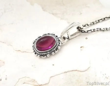 EMESTA - srebrny wisiorek z ametystem