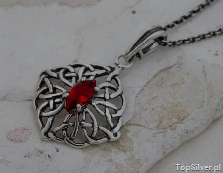 GALIA - srebrny wisiorek z rubinem