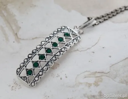 SAVANA - srebrny wisiorek ze szmaragdem