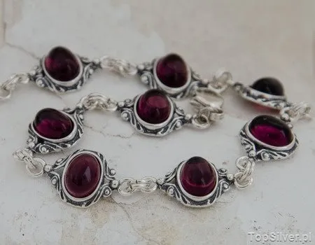 NEVA - srebrna bransoletka z ametystem