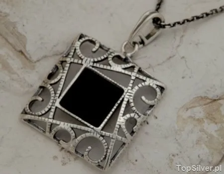 GELSA - srebrny wisiorek z onyksem