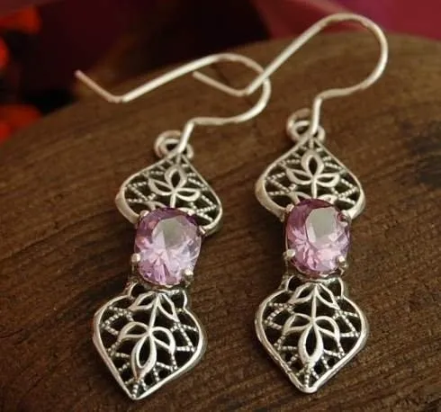 BOGNA - srebrne kolczyki z ametystem