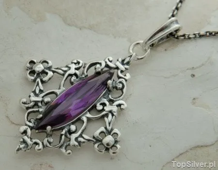 LIZ  - srebrny wisior z ametystem