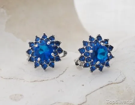 BODO - srebrne kolczyki z szafirami