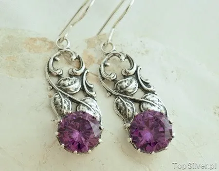 KIMBA - srebrne kolczyki z ametystem