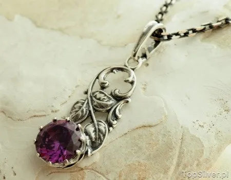 KIMBA - srebrny wisiorek z ametystem