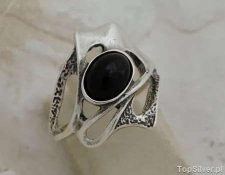 FANE - srebrny pierścionek z onyksem