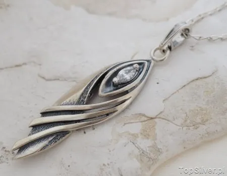 BEBEL - srebrny wisiorek z kryształem Swarovskiego