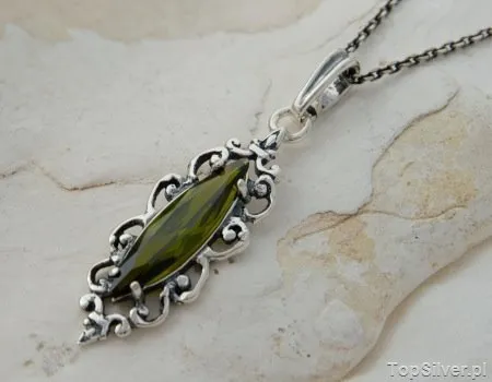 BOSU - srebrny wisiorek z oliwinem