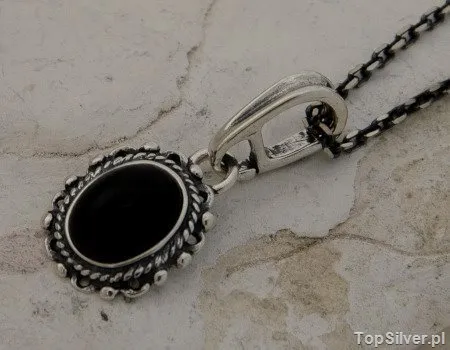 KERMA - srebrny wisiorek z onyksem