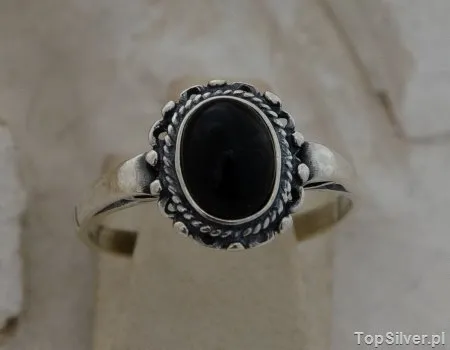 KERMA - srebrny pierścionek z onyksem