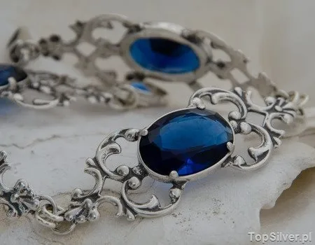 DOMINGO - srebrna bransoletka z szafirem