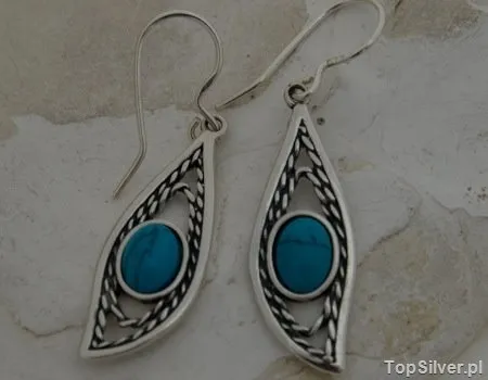 OSPINA - srebrne kolczyki z turkusem