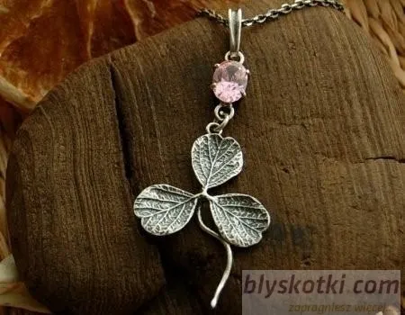 KONICZYNKA - srebrny wisiorek z różowym kryształem