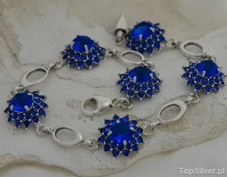 BODO - srebrna brasnoletka z szafirami