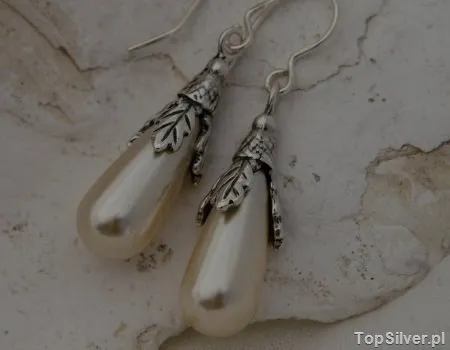 DĘBOWE SOPLE - kolczyki z perłami