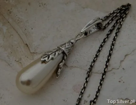 DĘBOWE SOPLE - wisior z perłą