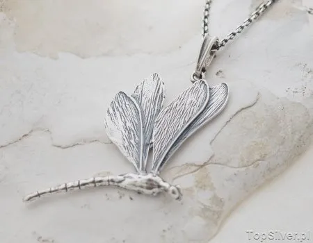 WAŻKI W LOCIE - srebrny wisiorek