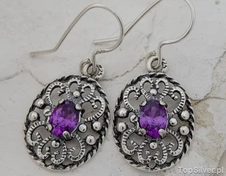 ASTI - srebrne kolczyki z ametystem