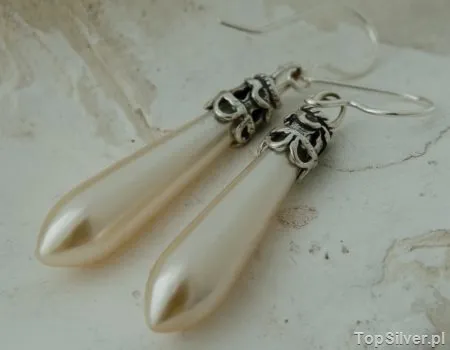 CAPELLA - srebrne kolczyki perłowa sopla