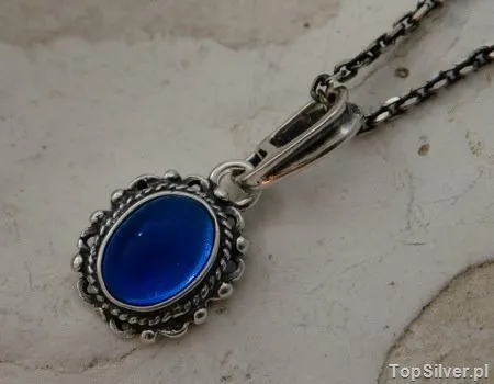 OCEAN - srebrny wisiorek z szafirem