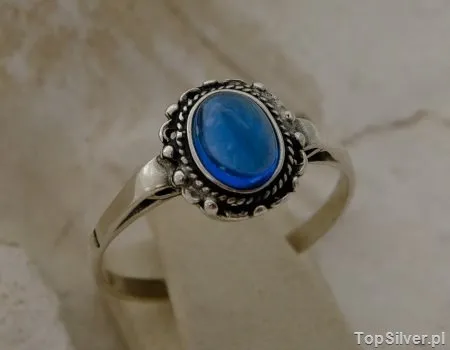 OCEAN - srebrny pierścionek z szafirem
