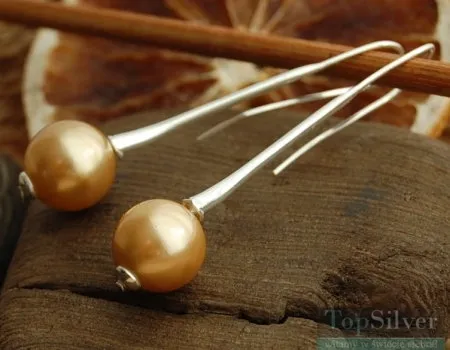 CANDY de lux - srebrne kolczyki z perłą