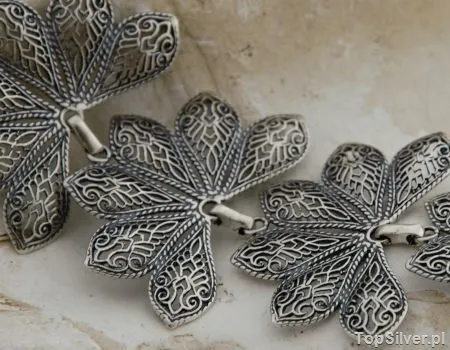 ROKSA - srebrna szeroka bransoleta