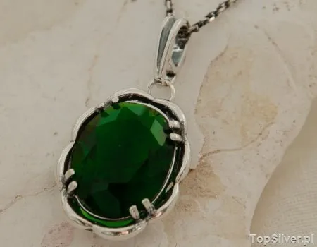 SALANDER - srebrny wisior ze szmaragdem
