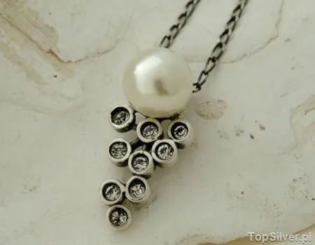 CELEBRA - srebrny wisior perła i kryształy