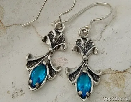 GENUA - srebrne kolczyki z akwamarynem