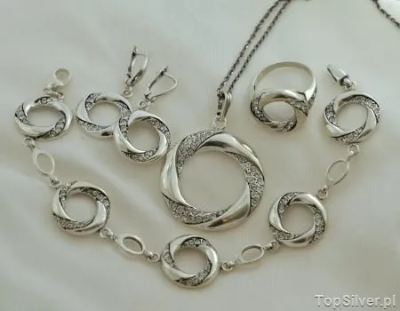 AUGUSTYNA - srebrny komplet z cyrkoniami